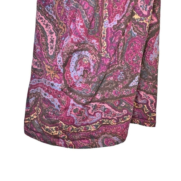 Lauren Ralph Lauren Dark Burgandy Paisley Tank Top with Ruffles - Picture 5 of 11